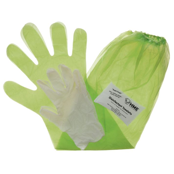 HME GCG Game Cleaning Gloves Lime Green Shoulder Length/Form Fitting
