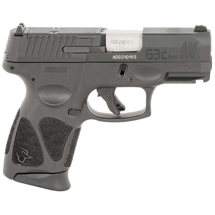 Taurus 1G3CP9312X10 G3C9mm Luger 10+1 3.26" Matte Stainless Steel Barrel, Matte Black Tenifer Optic Cut/Serrated Slide, Black Polymer Frame w/Picatinny Rail, Black Polymer Grips