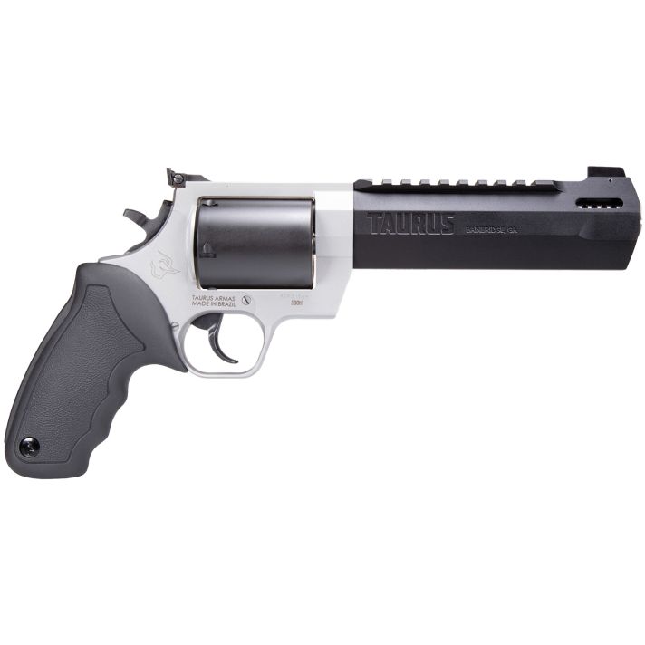 Taurus 2500065RH Raging HunterLarge Frame 500 S&W Mag 5rd 6.75" Matte Black Ported/Target Crown Barrel, Matte Black Oxide Cylinder, Matte Stainless Stainless Steel Frame, Black Rubber Grip