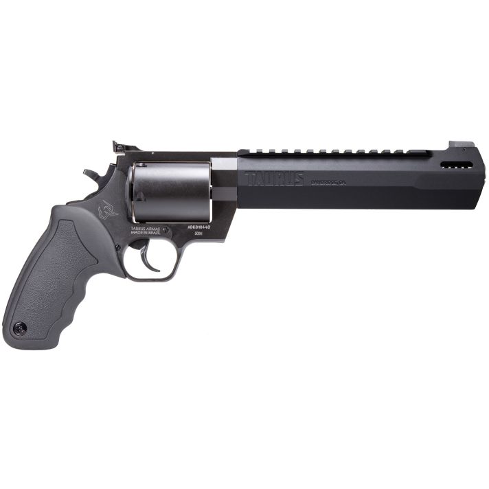 Taurus 2500081RH Raging HunterLarge Frame 500 S&W Mag 5rd 8.38" Black Ported/Target Crown Barrel, Matte Black Oxide Cylinder, Black Steel Frame Black Rubber Grip