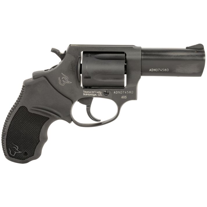 Taurus 2605P31 605 T.O.R.O. Small Frame 357 Mag/38 Special +P 5rd 3" Matte Black Stainless Steel Barrel, Cylinder & Frame, Extended Ejector Rod, Black Rubber Grip, Transfer Bar Safety, Optics Ready