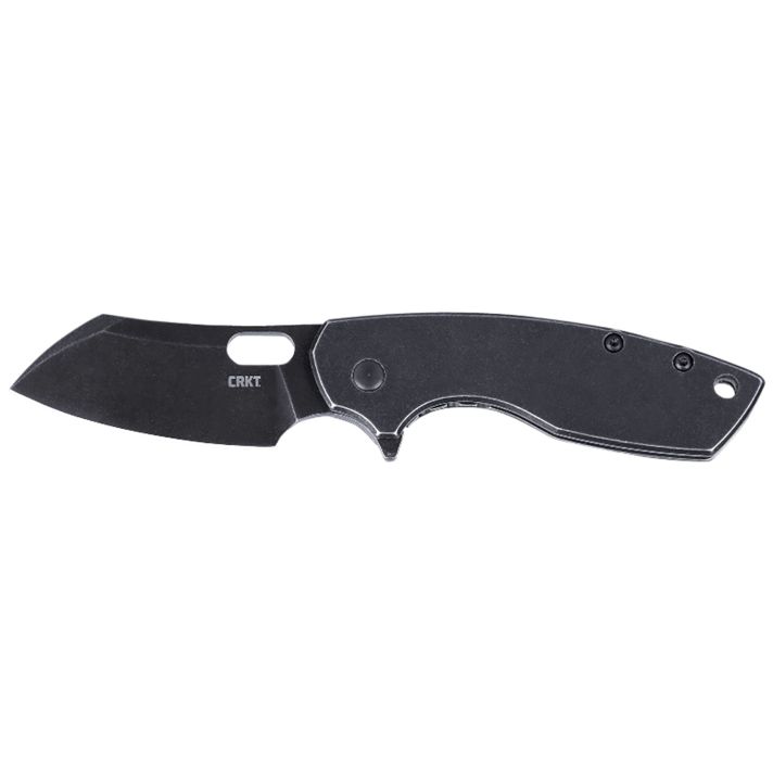 CRKT 5315KS PilarLarge 2.67" Folding Plain Black Stonewashed 8Cr13MoV SS Blade/Black Stainless Steel Handle Includes Pocket Clip