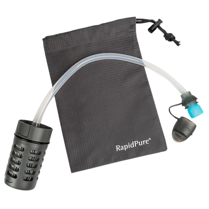 RapidPure 01600105 Purifier + UltraLight Straw Black/Clear, 16" x 24" x 2.4", Includes Travel Pouch