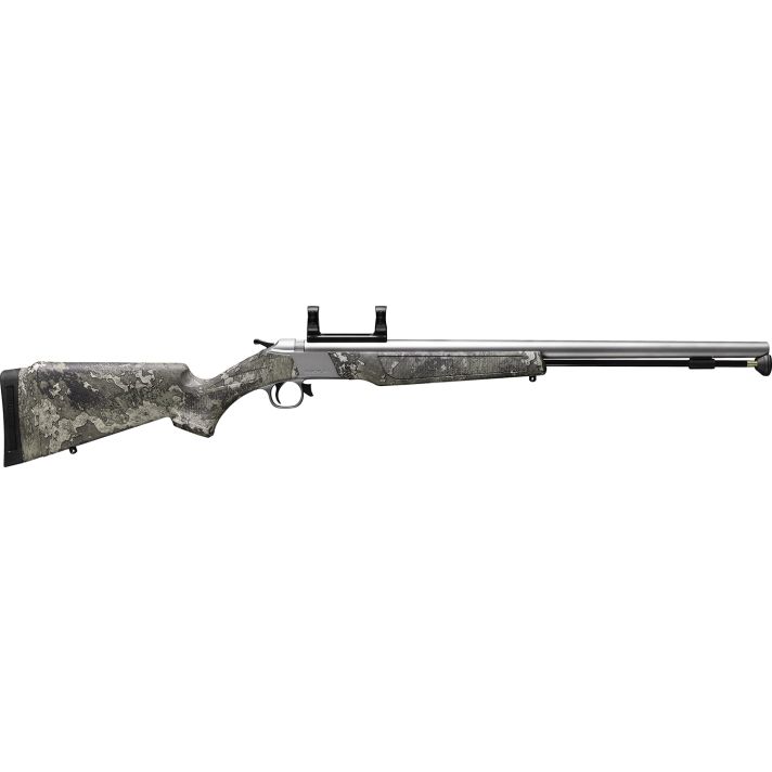 CVA PR9118SM Wolf V2 50 Cal 209 Primer 24" Fluted, Matte Stainless Barrel/Rec, TrueTimber Strata Furniture, DuraSight Scope Mount