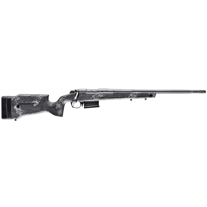 Bergara Rifles B14SM759 B-14 Crest 6.5 PRC 3+1 20" Fluted/Threaded, Sniper Gray Cerakote Barrel/Rec, Monte Carlo Carbon Fiber Stock with Black & Gray Splatter, Omni Muzzle Brake