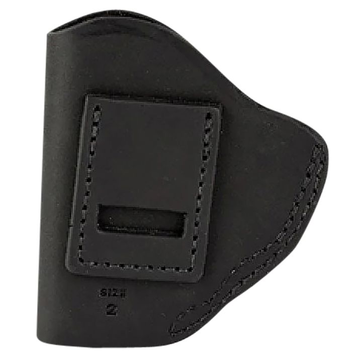 Uncle Mikes-leather(1791) UMIWB2MBLA Inside the WaistbandIWB Size 02 Matte Black Leather Belt Clip Fits Small Frame Revolver Right Hand
