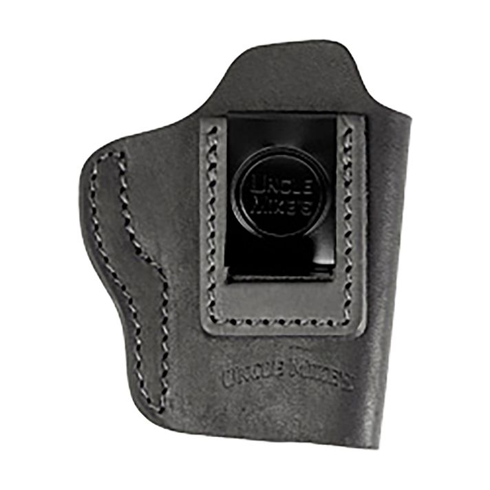 Uncle Mikes-leather(1791) UMIWB3MBLA Inside the Waistband IWB Size 03, Matte Black Leather, Compatible w/Taurus GX4, Glock 42/43, Belt Clip Mount Right Hand