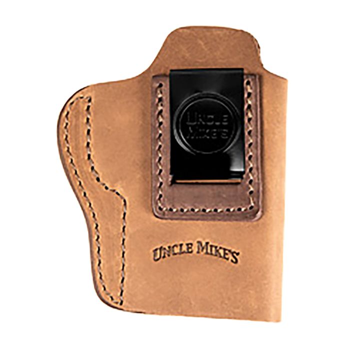 Uncle Mikes-leather(1791) UMIWB4BRWA Inside the WaistbandIWB, Size 04, Brown Leather, Compatible w/Glock 17/19, Belt Clip Mount, Right Hand