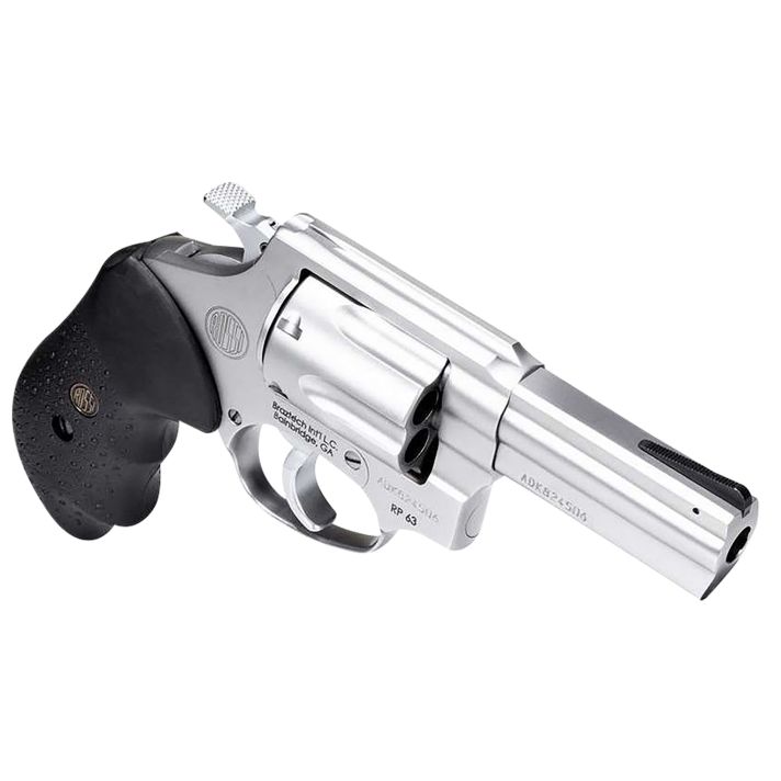 Rossi 2RM649 RM64357 Mag 6 Shot 4" Matte Stainless Steel Barrel, Cylinder & Frame Textured Black Rubber Grip