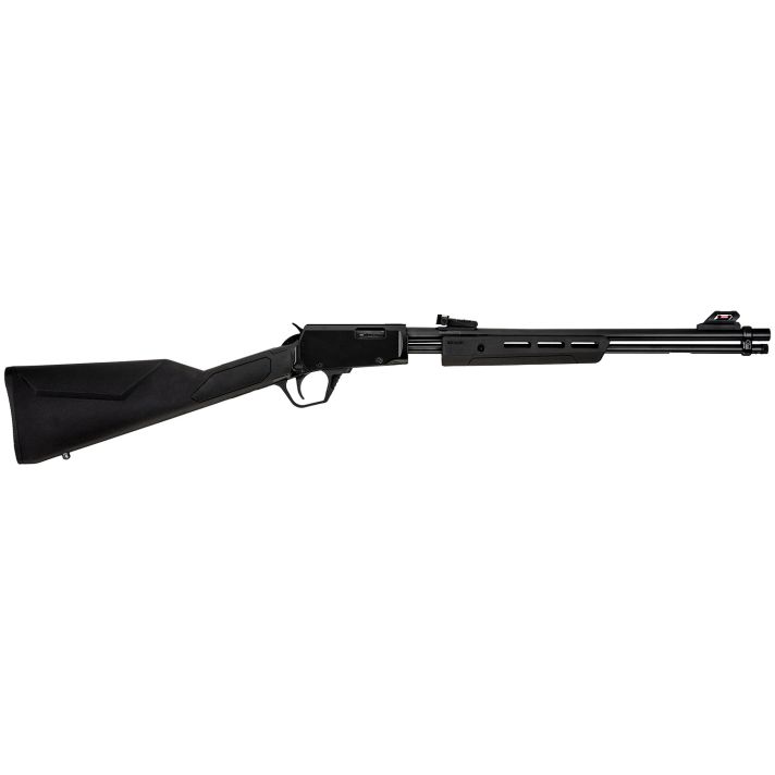 RossiGalleryPump 22 WMR 12+1 20", Black, Polished Steel Barrel/Rec, Synthetic Stock, Fiber Optic Sights