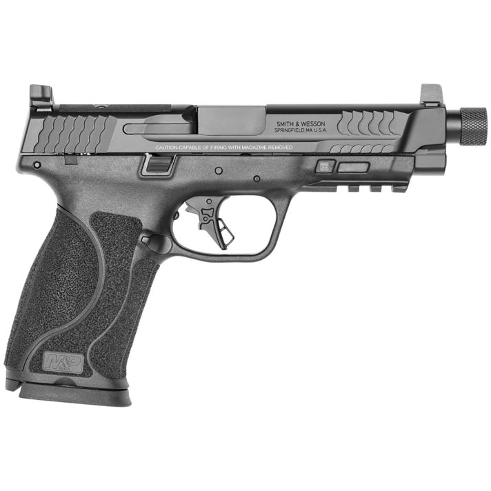 Smith & Wesson 13586 M&P M2.0Full Size 45 ACP 10+1, 5.12" Black Armornite Steel Threaded Barrel & Optic Ready/Serrated Slide, Matte Black Polymer Frame w/Picatinny Rail