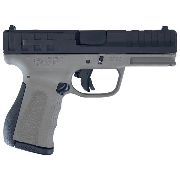 Citadel CITCP9GRY Centurion CP9 Compact Frame 9mm Luger 14+1, 4" Black Steel Barrel, Optic Ready/Serrated Steel Slide, Gray Polymer Frame & Grip