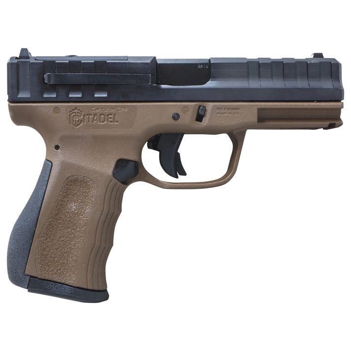 Citadel CITCP9BNZ Centurion CP9 Compact Frame 9mm Luger 14+1, 4" Black Steel Barrel, Black Optic Ready/Serrated Steel Slide, Bronze Polymer Frame & Grip
