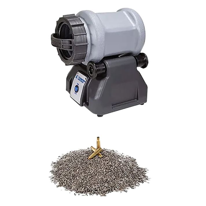 Frankford Arsenal 1199453 Rotary Tumbler Lite Pro Kit Grey/Blue Stainless Steel Capacity, 300 Pieces of 223 Brass