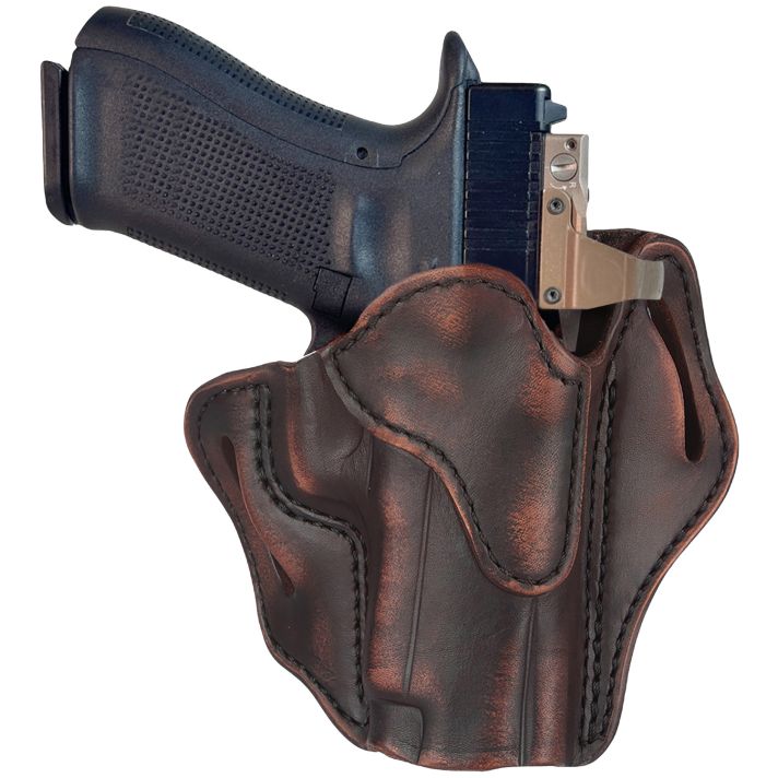 1791 Gunleather ORBH23VTGR BH2.3 Optic Ready OWB Size 2.3 Vintage Leather Belt Slide Compatible w/Glock 17/20/21/22/31/34/35/40/41/ Ruger 95/American Right Hand