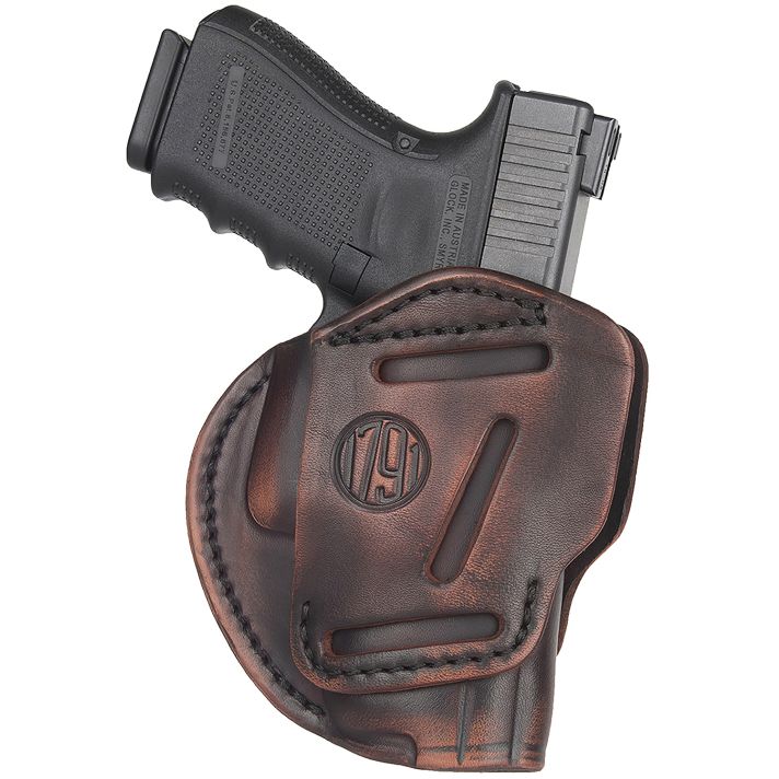 1791 Gunleather 3WH5VTGA 3-WayIWB/OWB Size 05 Vintage Leather Belt Loop Fits Glock 17 Fits HK VP9 Fits MP9 Ambidextrous Hand