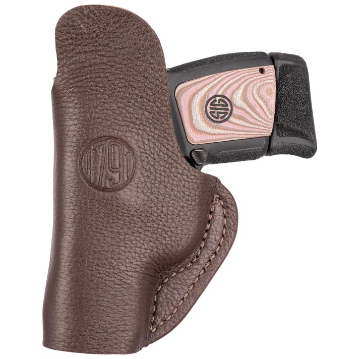 1791 Gunleather FCD1BRWL Fair ChaseIWB Size 01 Brown Leather Deer Hide Belt Clip Fits Ruger LCP 380/S&W Bodyguard Left Hand