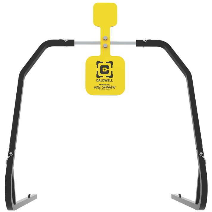 Caldwell 1196226 Daul SpinnerYellow AR500 Steel 3/8" Thick Standing Target Includes 5" & 8" Plates