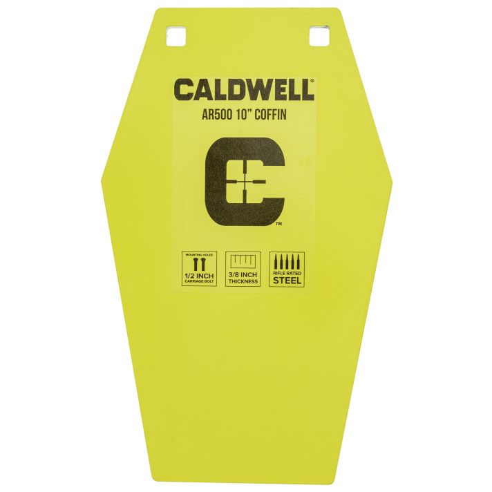 Caldwell 1116693 C10" Coffin CP4 Yellow Powder Coat AR500 Steel Hanging