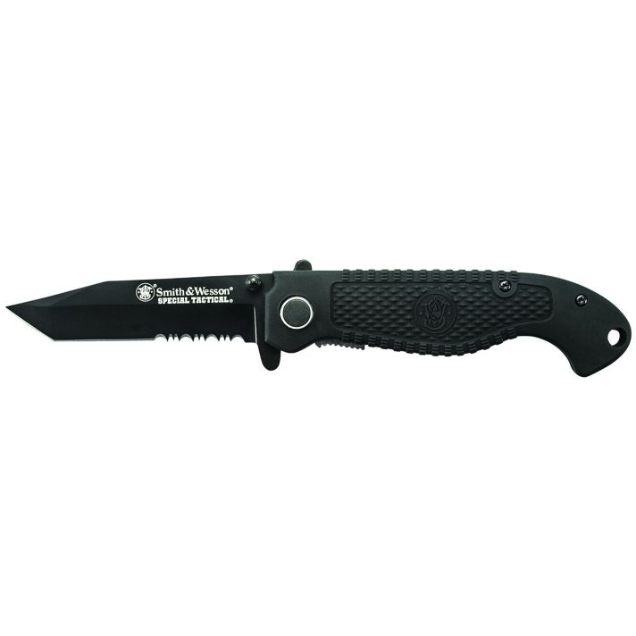 Smith & Wesson Knives CKTACBSCP Special Tactical3.50" Folding Part Serrated Stainless Steel Blade 4.60" Black