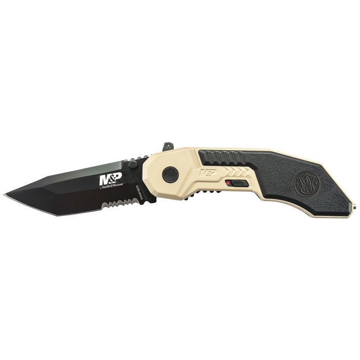 Smith & Wesson Knives SWMP3BSDCP M&P M.A.G.I.C. 2.80" Folding Part Serrated Black Oxide 4034 SS Blade 4.30" Aluminum Handle Includes Pocket Clip