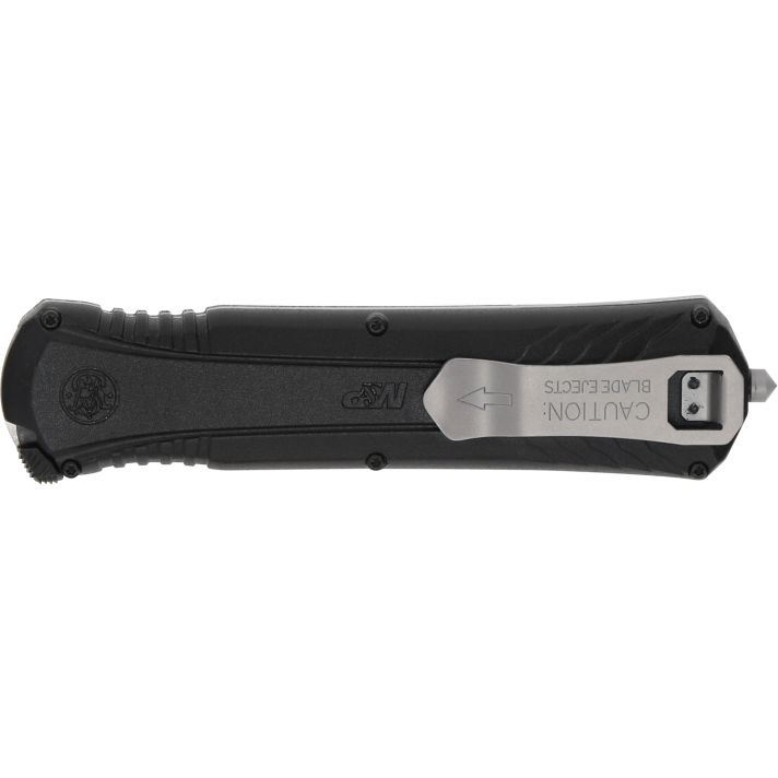 Smith & Wesson Knives 1181878 M&P3.50" OTF Dagger Plain Satin AUS-8A SS Blade 5.16" Black