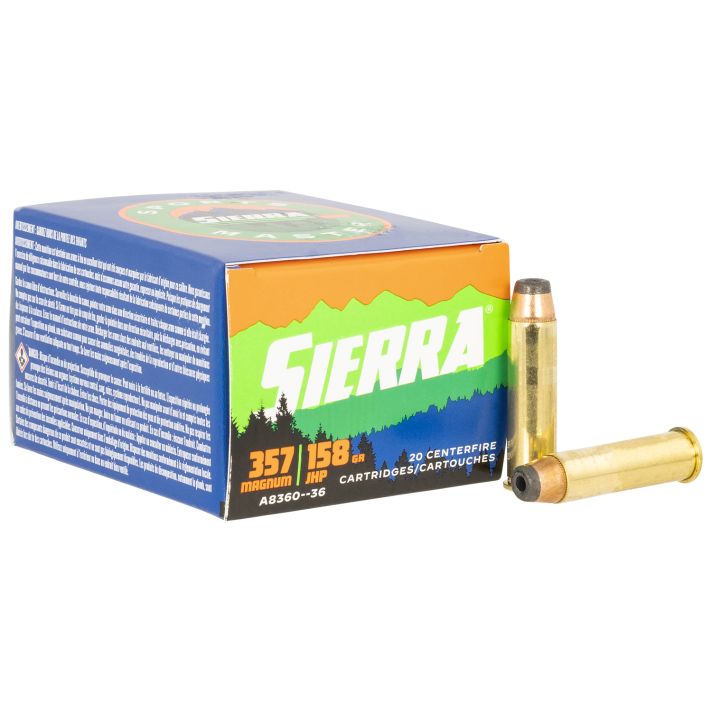 Sierra A836036 Outdoor Master357Mag 158gr Jacketed Hollow Point Sport Master 20/Box