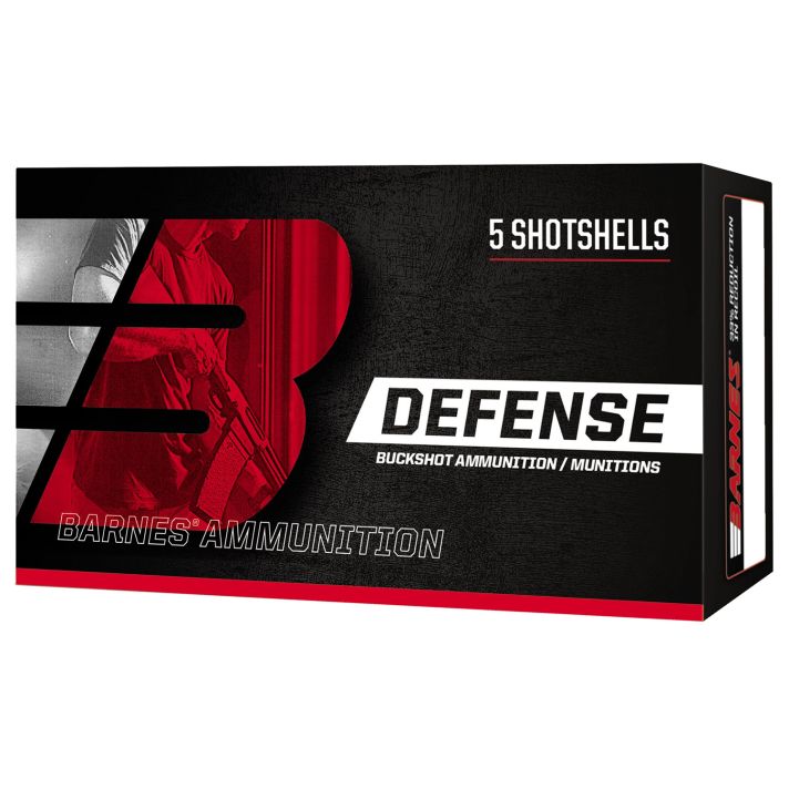 Barnes Bullets 32009 Defense12Gauge 2.75" 9Pellets 00Buck Shot 5 Per Box/20 Case