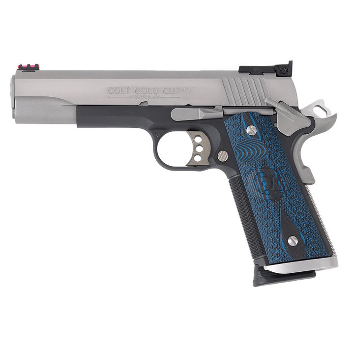 Colt Mfg O5970XETT Gold Cup Trophy 45 ACP 8+1 5" Stainless National Match Barrel, Stainless Steel Serrated Slide & Frame w/Beavertail, Ambidextrous