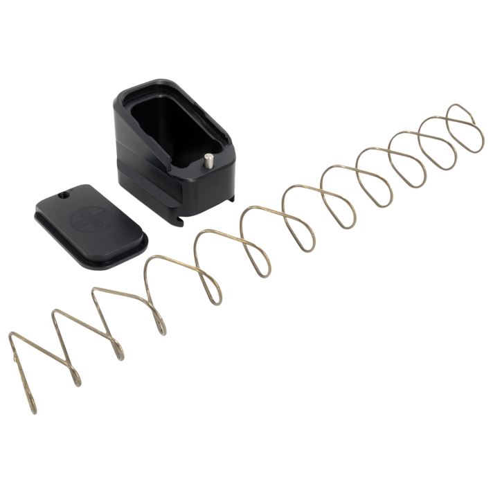 Shield Arms G17ME5BLK Magazine Extension+5 Extended 40 S&W/9mm LugerCompatible w/Glock 17/19X/22/34/35/45, Black Anodized Aluminum