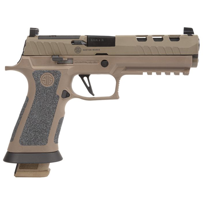 Sig Sauer 320X59DH3 P320 XFive DH3 9mm Luger 21+1 5" Black Bull Barrel, Coyote Cerakote DH3 Custom Works Optic Ready Slide, Coyote Cerakote DH3 SS Frame w/Picatinny Rail & Beavertail, Coyote TXG Grips