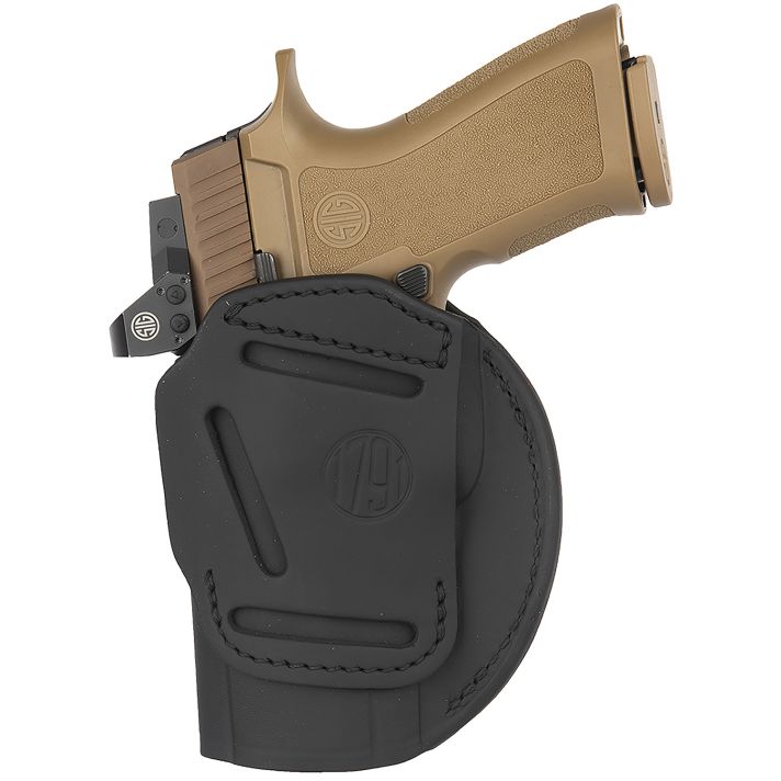 1791 Gunleather 4WH6SBLR 4-WayIWB/OWB Size 06 Black Leather Belt Clip Compatible w/ Springfield XDM/Glock 20 Right Hand