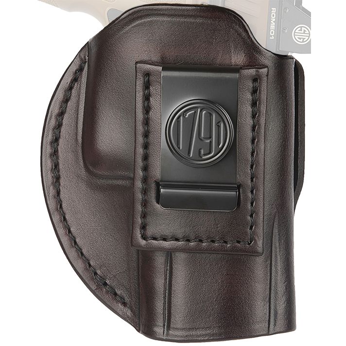 1791 Gunleather 4WH6SBRR 4-WayIWB/OWB Size 06 Signature Brown Leather Belt Clip Compatible w/ Glock 21/Sig P225 Right Hand
