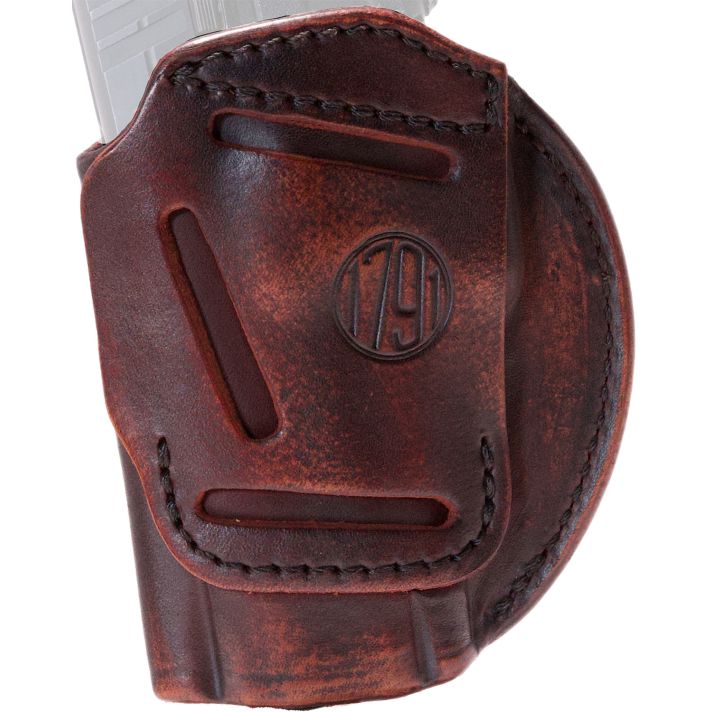 1791 Gunleather 4WH6VTGR 4-WayIWB/OWB Size 06 Vintage Leather Belt Clip Compatible w/Glock 21/Walther PDP Right Hand