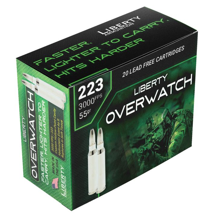 Liberty Ammunition LAOW223553000 OverWatch223Rem 55gr 20 Per Box/50 Case