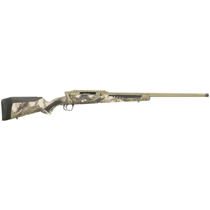 Savage Arms 58023 Impulse Big Game 243 Win 4+1 22" Threaded, Hazel Green Barrel/Rec, Woodland Camo AccuStock with AccuFit, Includes Detachable Box Mag