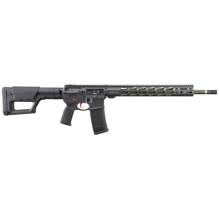 Ruger 8548 AR-556 MPR223 Wylde 30+1 18" Proof Research Carbon Fiber Barrel, Gray w/Red Accent Cerakote Finish, 15" Free-Float Handguard, Magpul PRS Stock, Magpul K2 Grip