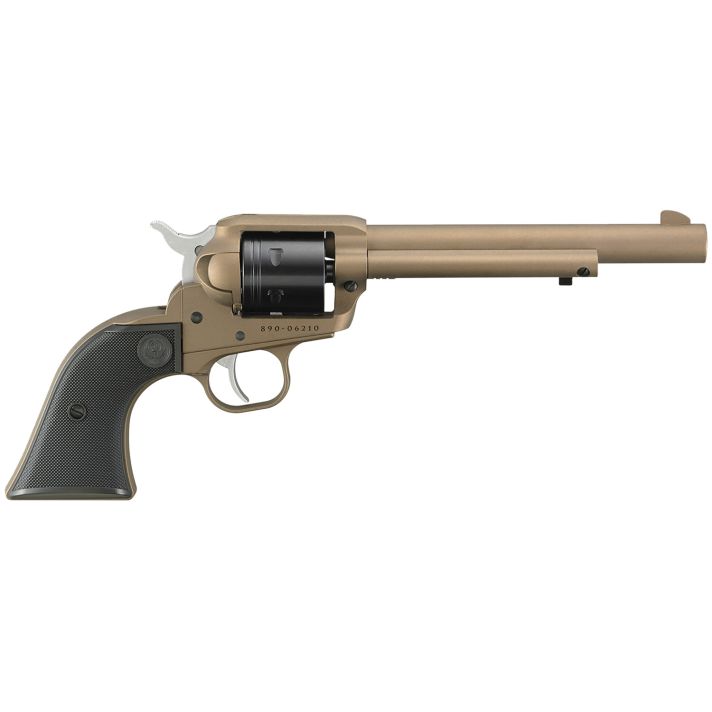 Ruger 2038 Wrangler22 LR 6 Shot 6.50" Burnt Bronze Cerakote Barrel & Frame, Black Cerakote Cylinder Black Checkered Polymer Grips