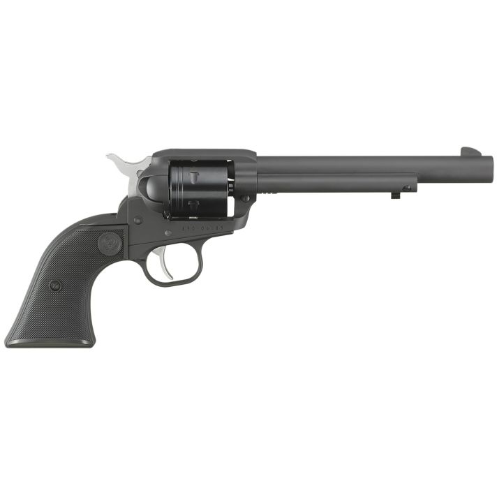 Ruger 2042 Wrangler22 LR 6 Shot 6.50" Black Cerakote Steel Barrel, Black Cerakote Aluminum Frame, Black Cerakote Cylinder, Black Checkered Polymer Grip, Transfer Bar Safety, Exposed Hammer