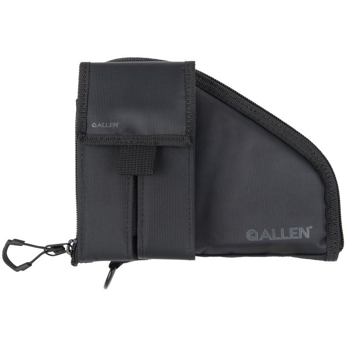 Allen 78-7 Pistol CaseW/Mag Pouch Black Nylon Fits Compact Handguns
