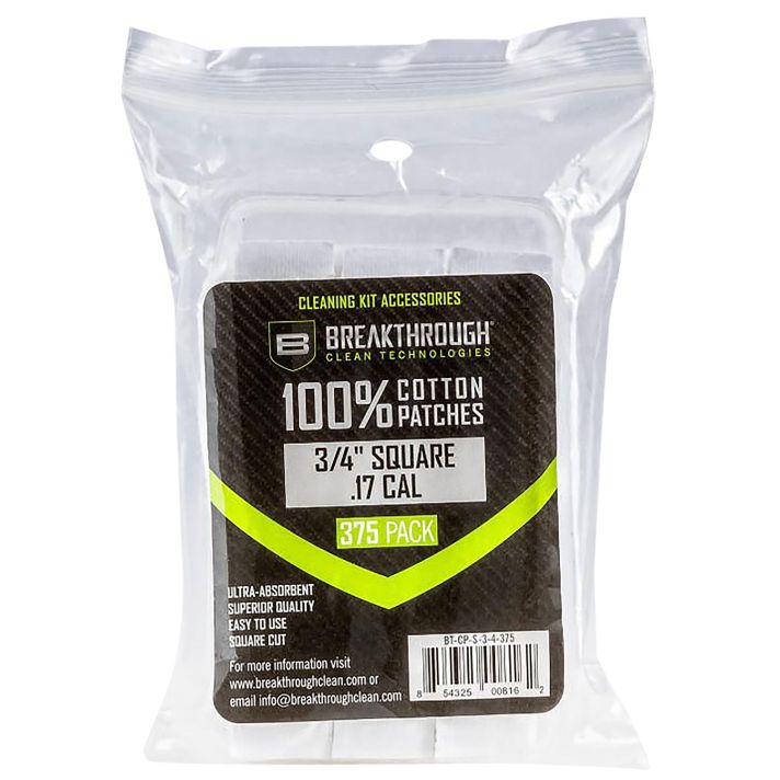 Breakthrough Clean BTCPS34375 Square Patches .17/.177 Cal 375 pieces