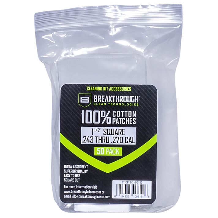Breakthrough Clean BTCPS11250 Square Patches 243/270 Cal 1.5" 50 pieces