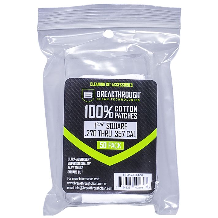 Breakthrough Clean BTCPS13450 Square Patches 270/357 Cal 1.75" 50 Pack