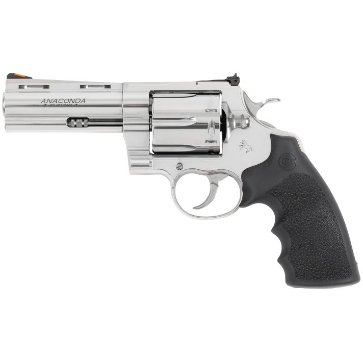 Colt Mfg ANACONDASP4RTS Anaconda44 Mag 6 Shot 4.25" Stainless Barrel, Cylinder & Frame, Black Hogue Rubber w/Finger Grooves Grip
