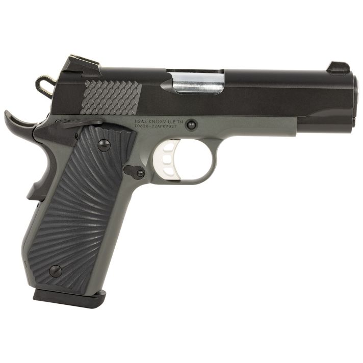 SDS Imports 10100103 1911 Stingray Carry 45 ACP 8+1 4.25" Stainless Steel Barrel, Black Cerakote Serrated Slide, Dark Gray Cerakote Aluminum Frame w/Beavertail, Black Sunburst G10 Grips