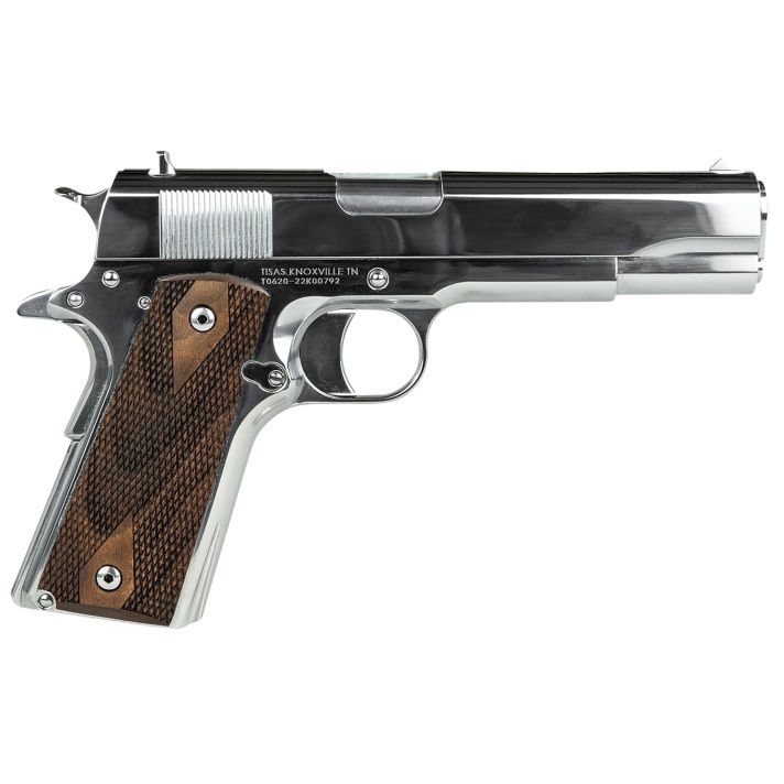 SDS Imports 10100513 1911 Regulator Full Size 38 Super/9mm Luger 9+1 5" Stainless Steel Barrel, High Polished Chrome Serrated Slide, High Polished Chrome Steel Frame w/Beavertail, Turkish Walnut Grips