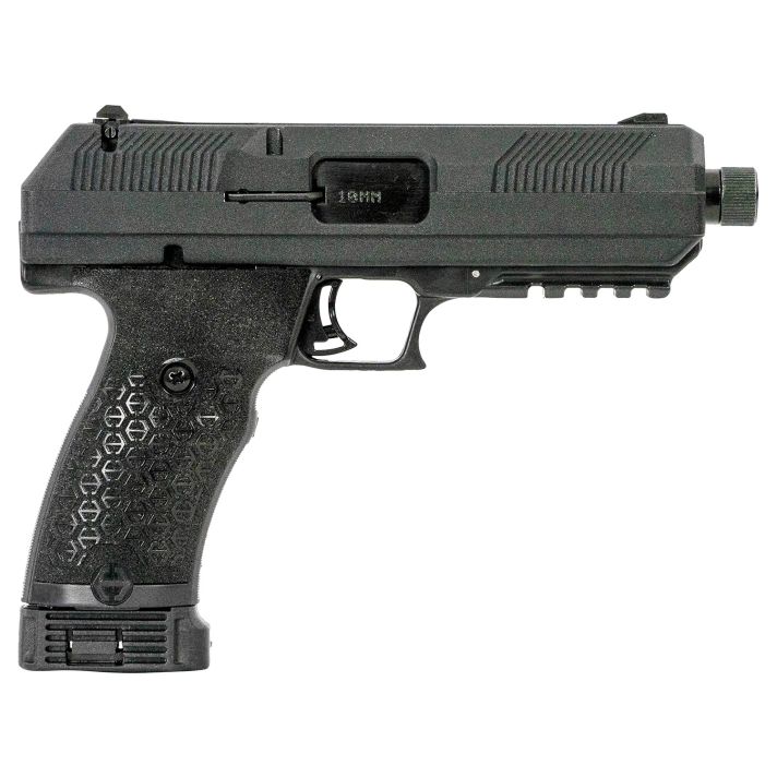 Hi-Point JXP10 JXP10mm Auto 10+1, 5.20" Black Steel Threaded Barrel, Black Powder Coated YC9 Styled/Serrated Steel Slide, Black Polymer Frame w/Picatinny Rail, Black Textured Polymer Grip