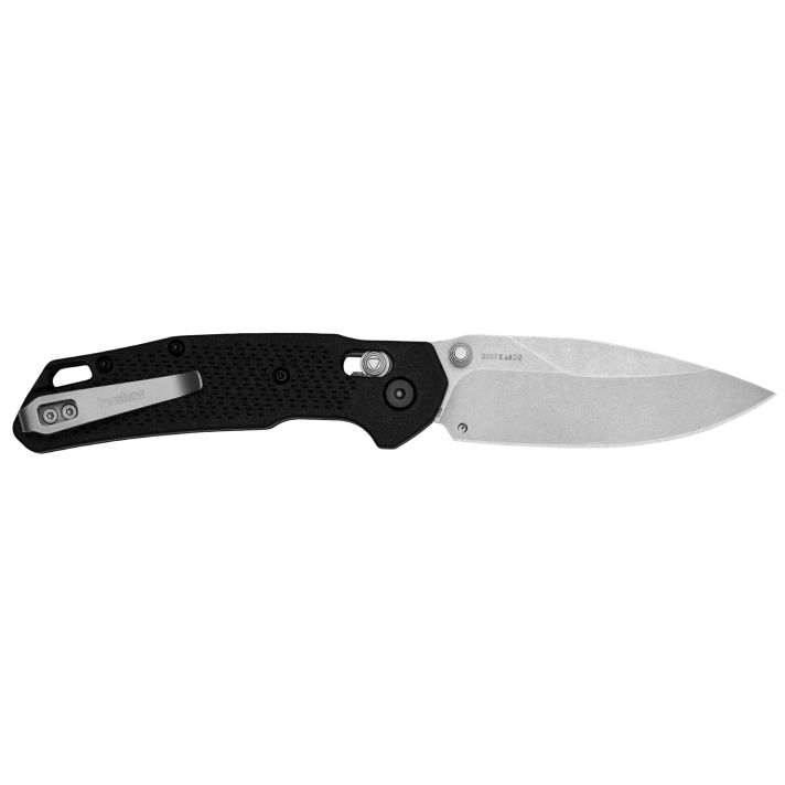 Kershaw 2037 HeistMid-Size 3.20" Folding Clip Point Plain Stonewashed D2 Steel Blade, Gray Textured Glass Filled Nylon Handle, Includes Pocket Clip