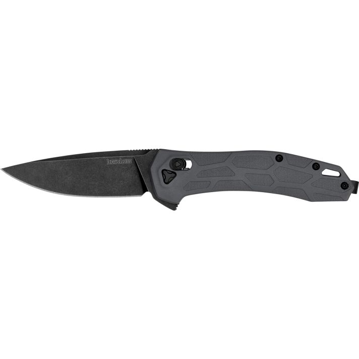 Kershaw 2042 CovalentMid-Size 3.20" Folding Drop Point Plain Black Oxide Blackwash D2 Steel Blade, Gray Textured Pockets Glass Filled Nylon Handle, Includes Pocket Clip