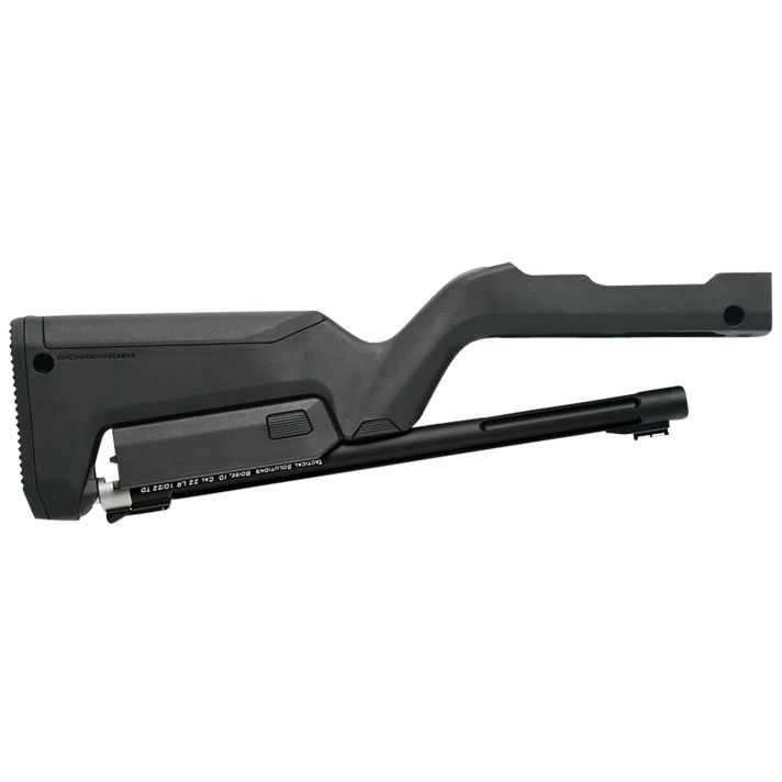 Tactical Solutions TDCMBBBLK X-Ring Takedown Barrel and Stock Combo 22 LR 16.50" Matte Black Fluted & Threaded with Fiber Optic Sight, Black Magpul Backpacker Stock Fits Ruger 10/22 Takedown